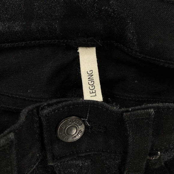 Rag & Bone Legging Jeans Size 27 Black Waxed Skinny Textured Stretch Jegging - Picture 7 of 11